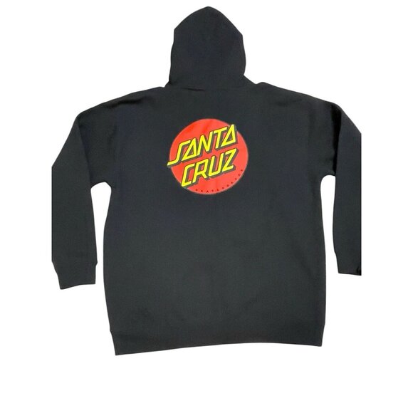 Santa Cruz Men Black Up Hoodie Big Logo Graphic Full Zip Size XL - Picture 6 of 7